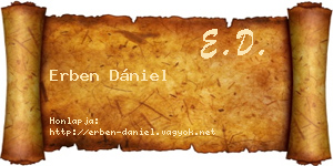 Erben Dániel névjegykártya
